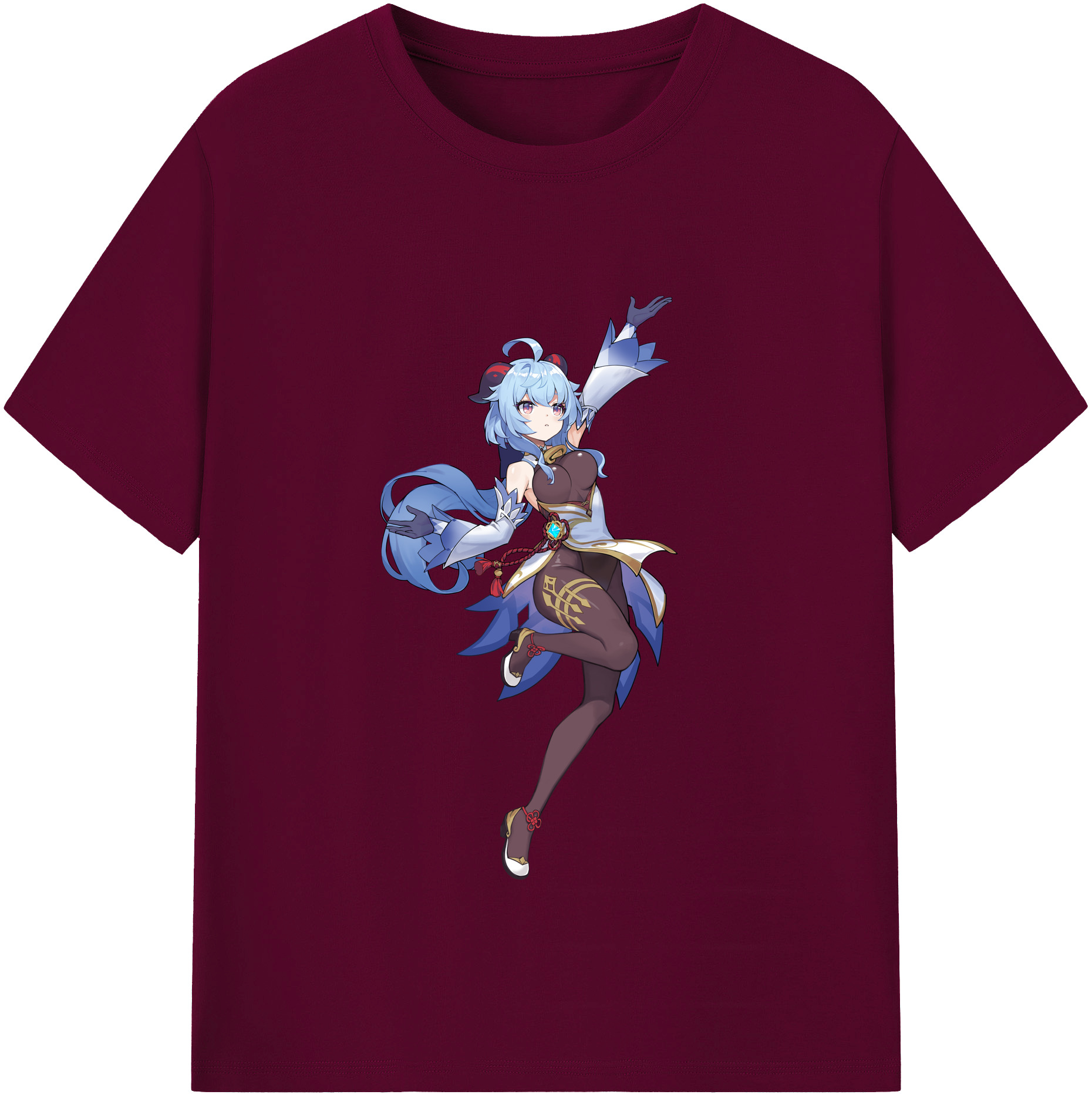 げんし神 甘雨 かんう genshin Ganyu レディースカジュアルプリントTシャツ（綿100％）
